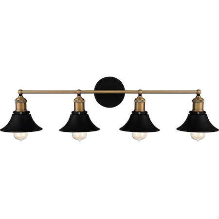 Quoizel Trafalgar 4-Light Matte Black Vanity Light TRF8633MBK